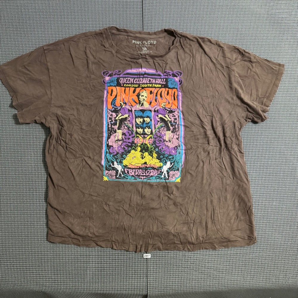 Pink Floyd Queen Elizabeth Hall London South Bank Graphic T-Shirt Brown XXL